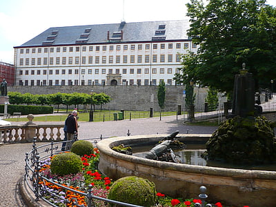 Gotha, friedenstein hrad, před wasserkunst gotha