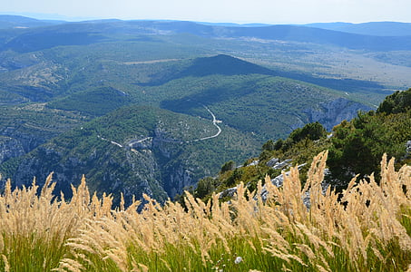 χόρτα, ορεινό τοπίο, Φαράγγι du Βερντέν, τοπίο, δάση, τέχνη, βουνά