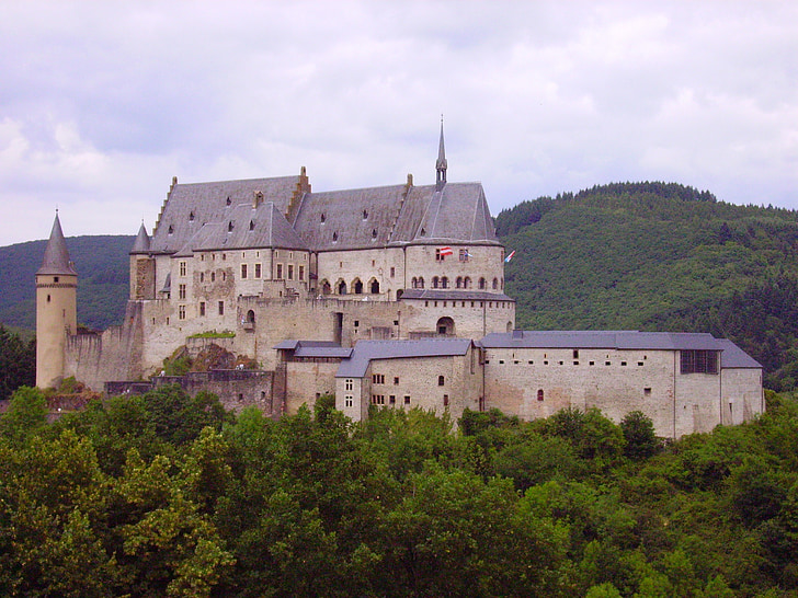 Zamek, Vianden, Luksemburg, regionie przygranicznym
