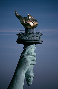 Statuia Libertăţii, flacără, torta, Simbol, Dom, braţul, new york city
