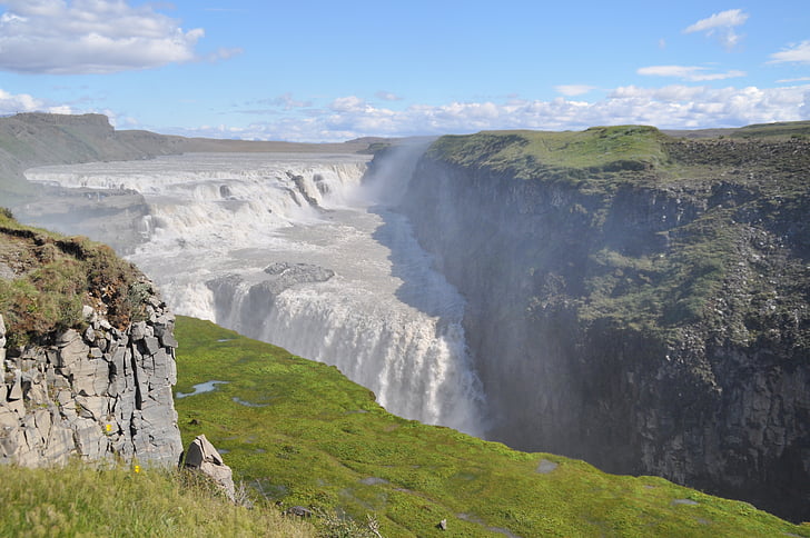 Gullfoss, Islandija, krioklys, Gamta, kraštovaizdžio