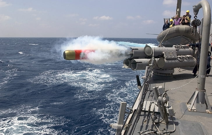 torpedo, käynnistää, ase, ampumisen, kerros, MK 46, Navy