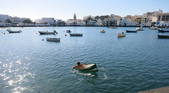 Lanzarote, port, båter, Arrecife