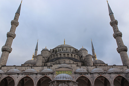 Istanbul, Turkiet, Blå moskén, moskén, monumentet, arkitektur, Sky