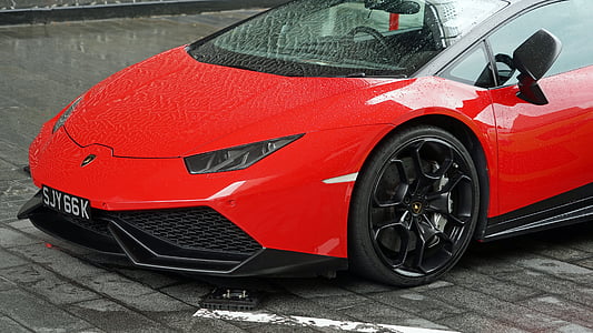 Lamborghini, punainen, loistoauton, super urheiluauto, urheilullinen, tyylikäs, urheiluauto