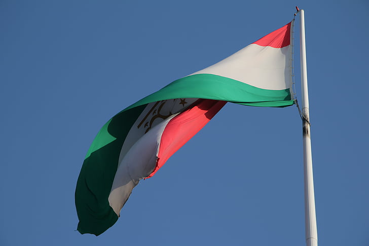 Tadžikistan, zastavo, jeseni, veter, države