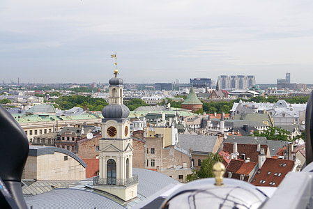 Riga, střechy, kostel, Architektura, Panoráma města, známé místo, Městská scéna