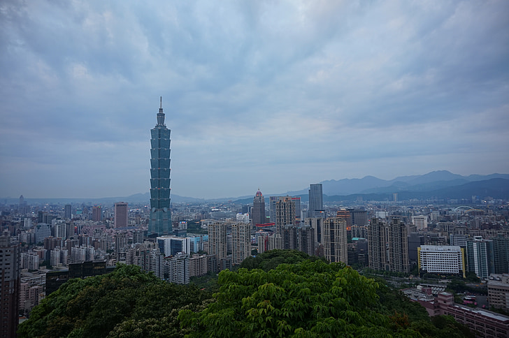 város, Skyline, Taipei, utca-és városrészlet, építészet, Landmark, Tajvan