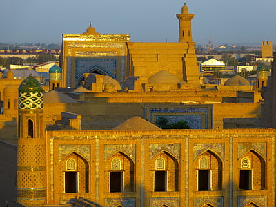 Chiwa, Stadt, Blick auf die Stadt, alt, werden, Usbekistan, Sonnenuntergang