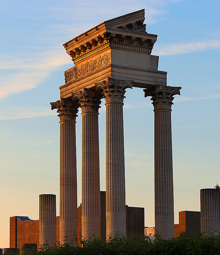 Xanten, columnar, Griego, romano, históricamente, ruina, arquitectura