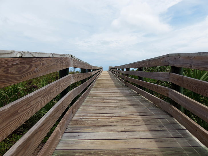 Boardwalk, langit, musim panas, Pantai, relaksasi, keheningan, kayu