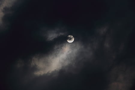 Луната, облак, вечерта, драматични, нощ, астрономия, полумесец