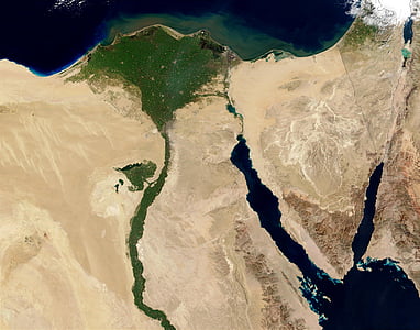 Égypte, Nil, vue aérienne, Terre, carte, Atlas