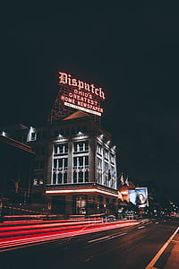 disputch, neon, Billboard, putih, beton, bangunan, Landmark