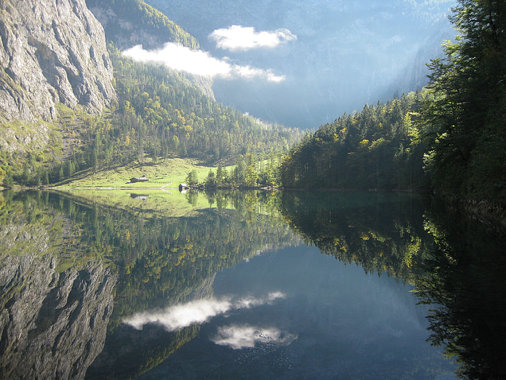 reflektioner, Mountain, landskap, sjön, vatten, Alpin, Bergsee