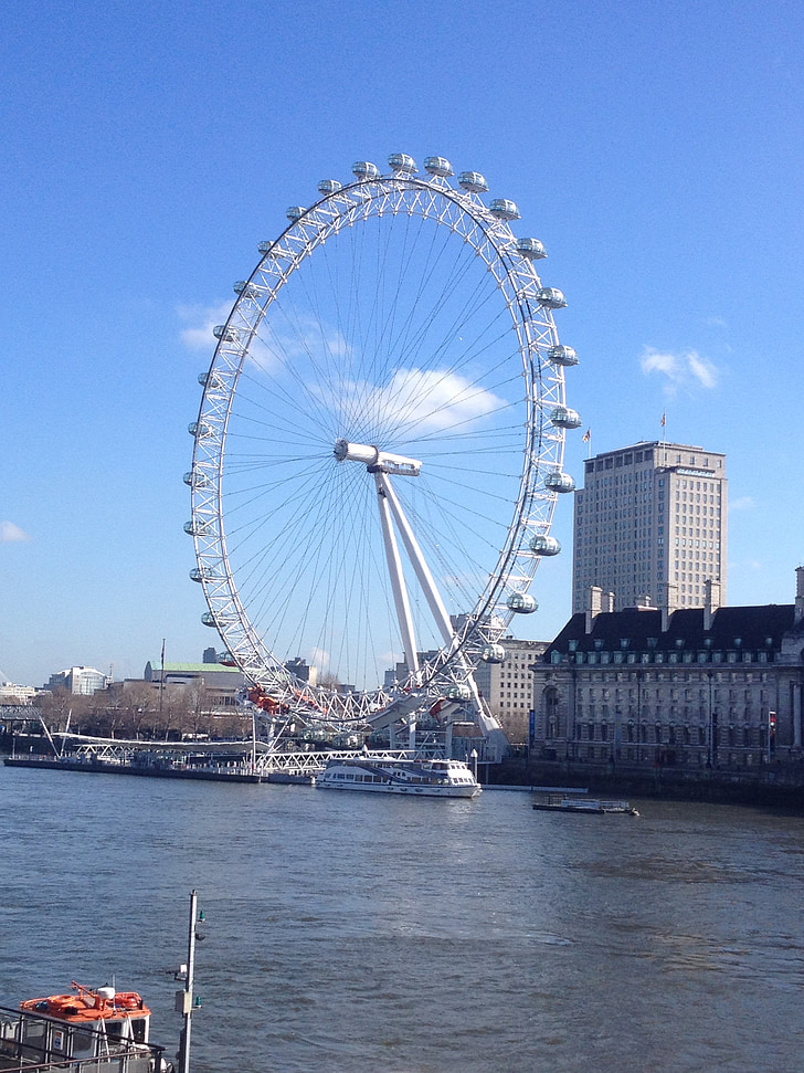 matkustaa, Lontoo, London Eye-maailmanpyörä, Matkailu, Kaupunkikuva
