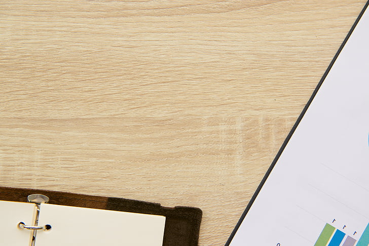 Igazgatóság, diagram, közeli kép:, íróasztal, notebook, táblázat, fa
