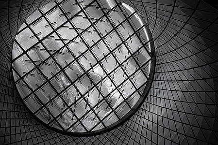 architecture, geometry, polygons, design, black and white, grayscale, steel