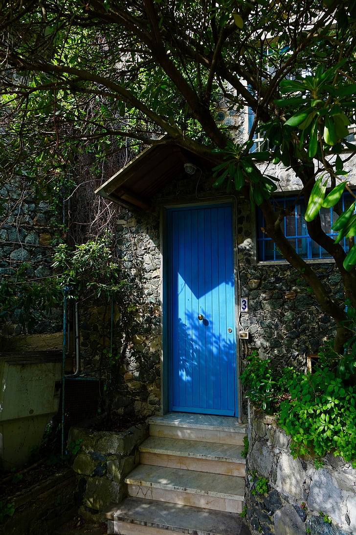 porta, blau, l'entrada de casa, fusta, objectiu, vell, porta blau