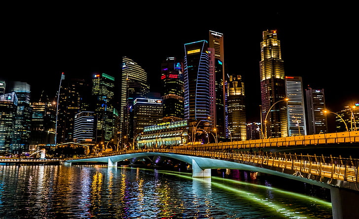 Singapura, Kota, perkotaan, pemandangan kota, cakrawala, Pusat kota, arsitektur
