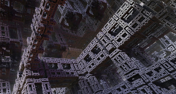 virtuele stad, Utopia, het platform, fractals, structuren, bouw, textuur