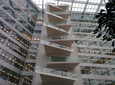 Oficina, escalera, moderno, negocios, edificio, arquitectura, escaleras