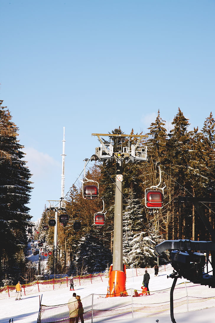 Ski lift, Ski, Ski, musim dingin, olahraga musim dingin, salju, pedalaman skiiing