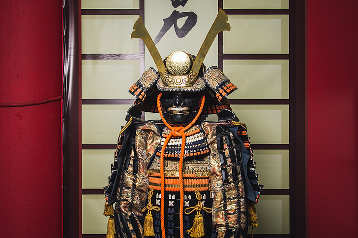Samurai, rustning, kriger, Japan