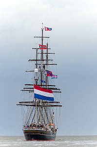 sailing boat, regatta, boat, ship, boat mast, harlingen, wadden sea