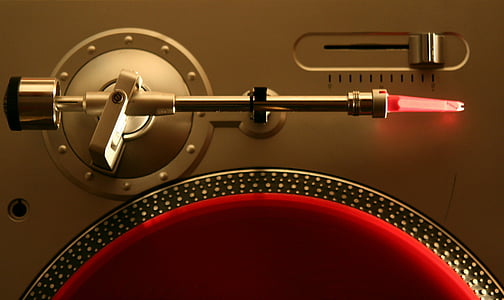 DJ, draaitafel, naald, vinyl, arm, systeem, Moederbord