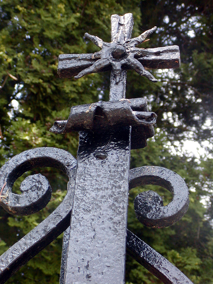 metal, Cruz, ornamento, sinal, ornamentais, portão