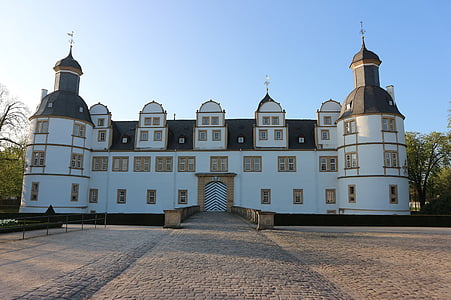Schloss neuhaus, Paderborn, byggnad, platser av intresse, Tyskland, framsidan
