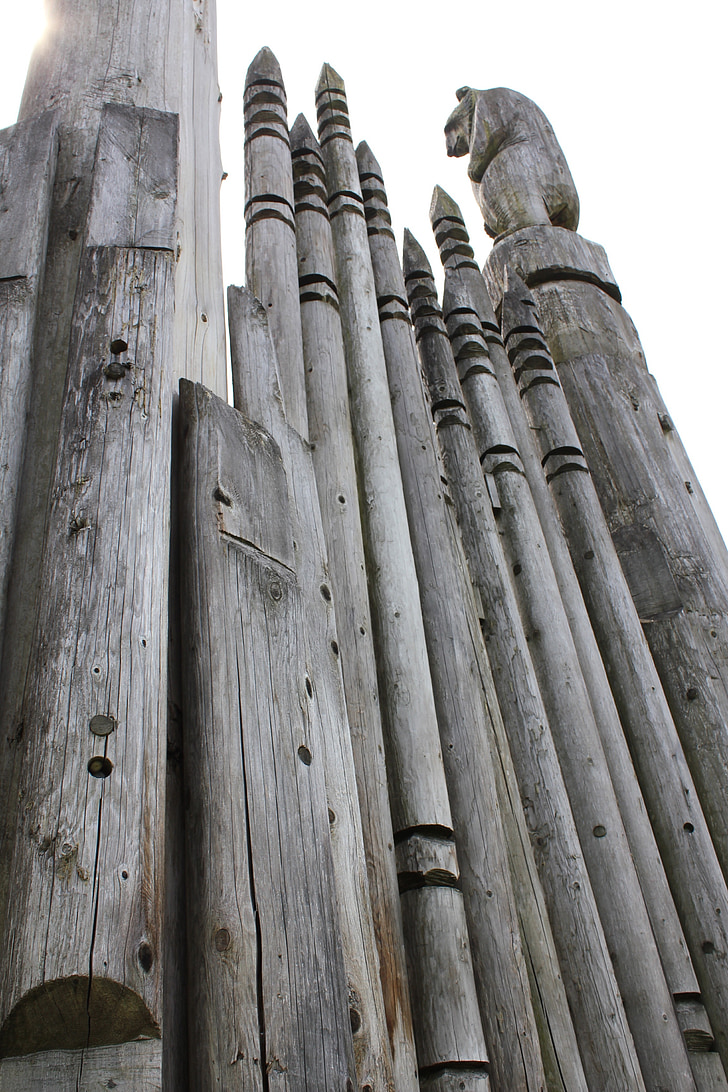 Totem pole, cultura, símbolo, Tribal, antiga, tradição, de madeira