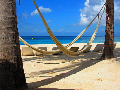 tropics, hammocks, beach, ocean, seaside, relax, tranquil