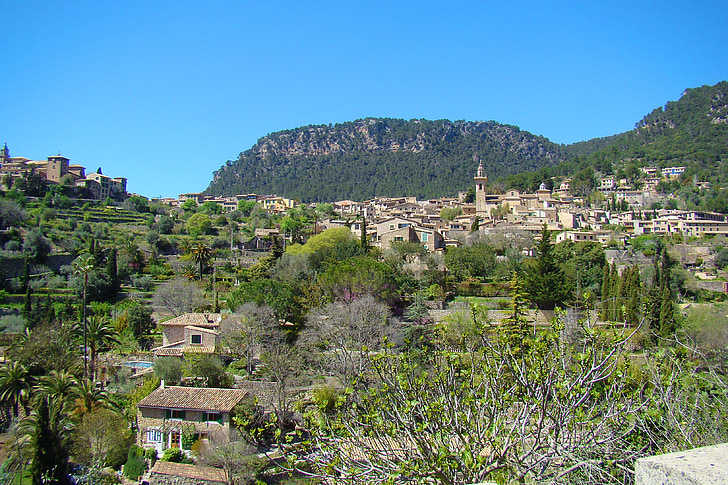 Valdemossa, Majorque, ville, vue, Panorama, paysage, bâtiments