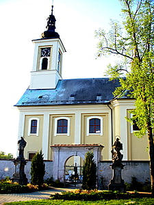 tsjekkisk, republikk, monument, kirke, religion, bygge, statuer