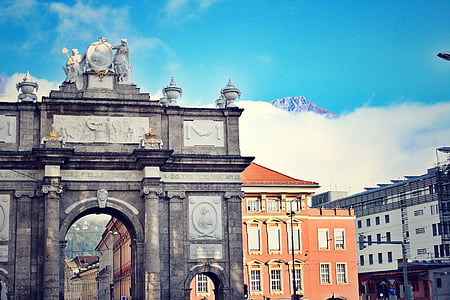 Innsbruck, Monumento, Alpes, montanha, Áustria, arquitetura, Europa
