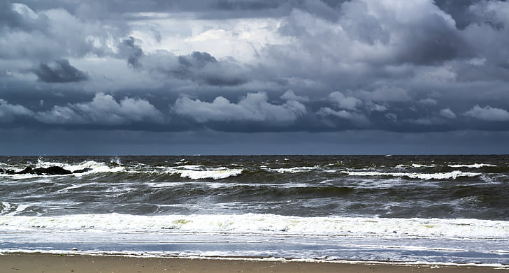 Meer, Wolken, Strand, Nordsee, am Meer, Sand, Küste