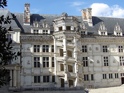 布洛瓦, 城堡, 布洛瓦庄园, 卢瓦尔河谷, 螺旋楼梯, 法国