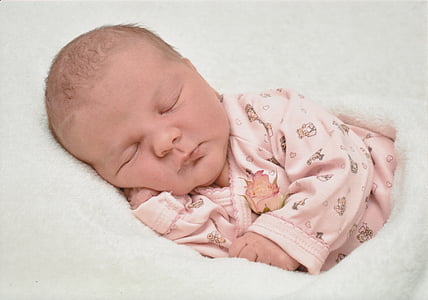 bébé, naissance, Rose, nouveau-né, jeune fille, couverture, Barboteuse