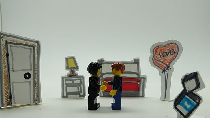 Lego, Αγάπη, ζευγάρια, Ρομαντικές αποδράσεις, άτομα, Φιλί, γαμπροί