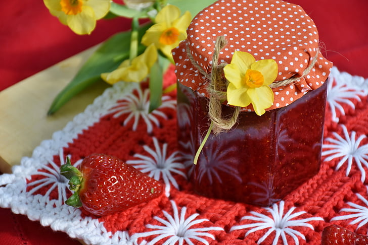 maasikamoosi, maasikad, puu, punane, Hommikusöök, Armas, maitsev
