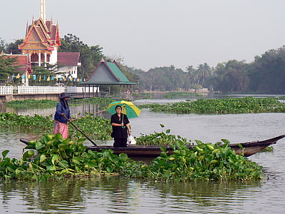 Tayland, nehir, tekne, taşıma, tepsi, su kursları