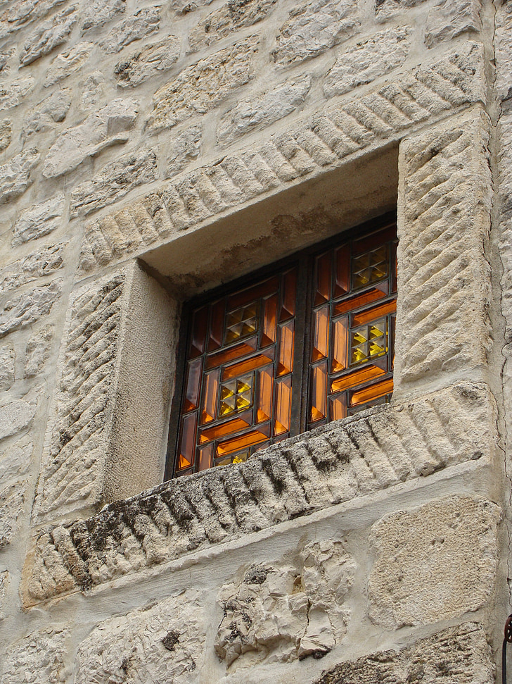 okno, steklo, pisane, pisane, kamen, zidane, okvir