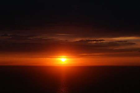 sunset, twilight, mediterranean sea, seascape, evening, seaside, clouds