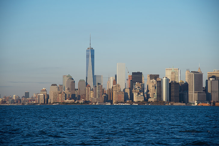 Manhattan, yksi world trade Centerin, New Yorkissa, kosmopoliittinen kaupunki, Amerikka, 1wtc, estejuoksu