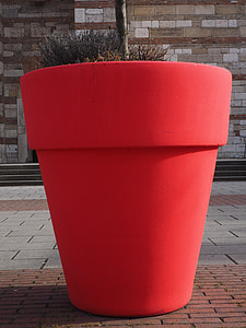 flowerpot, plus size, red