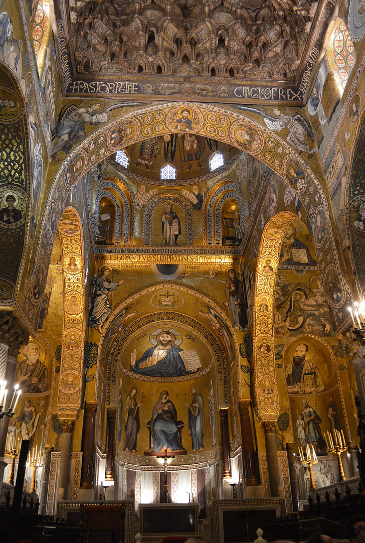 Palermo, Sicīlija, aukslēju kapela, baznīca, pieminekļu