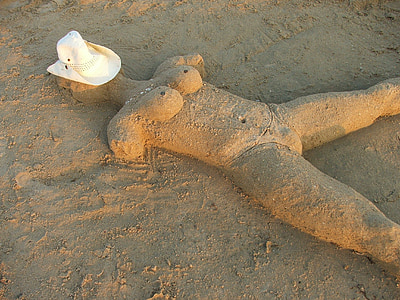 Баба, песок, Юмор, фигура песка, смешно
