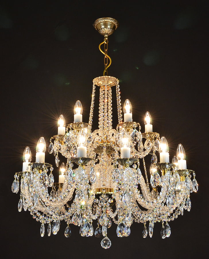 canelobre de vidre de la República Txeca, penjolls 30 cristall de plom, Swarovski, llum d'aranya, decoració, Làmpada elèctrica, ornamentals